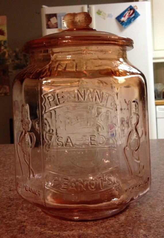 Items similar to Vintage Glass Planters Peanuts 5 Cent Jar, Large 8 ...