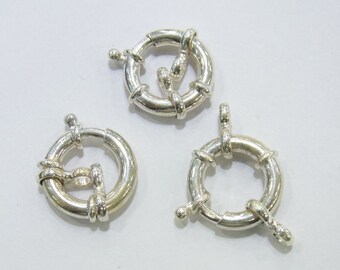 15mm 925 Full Silver Wheel Clasp Bean - 3544 - Clasp -