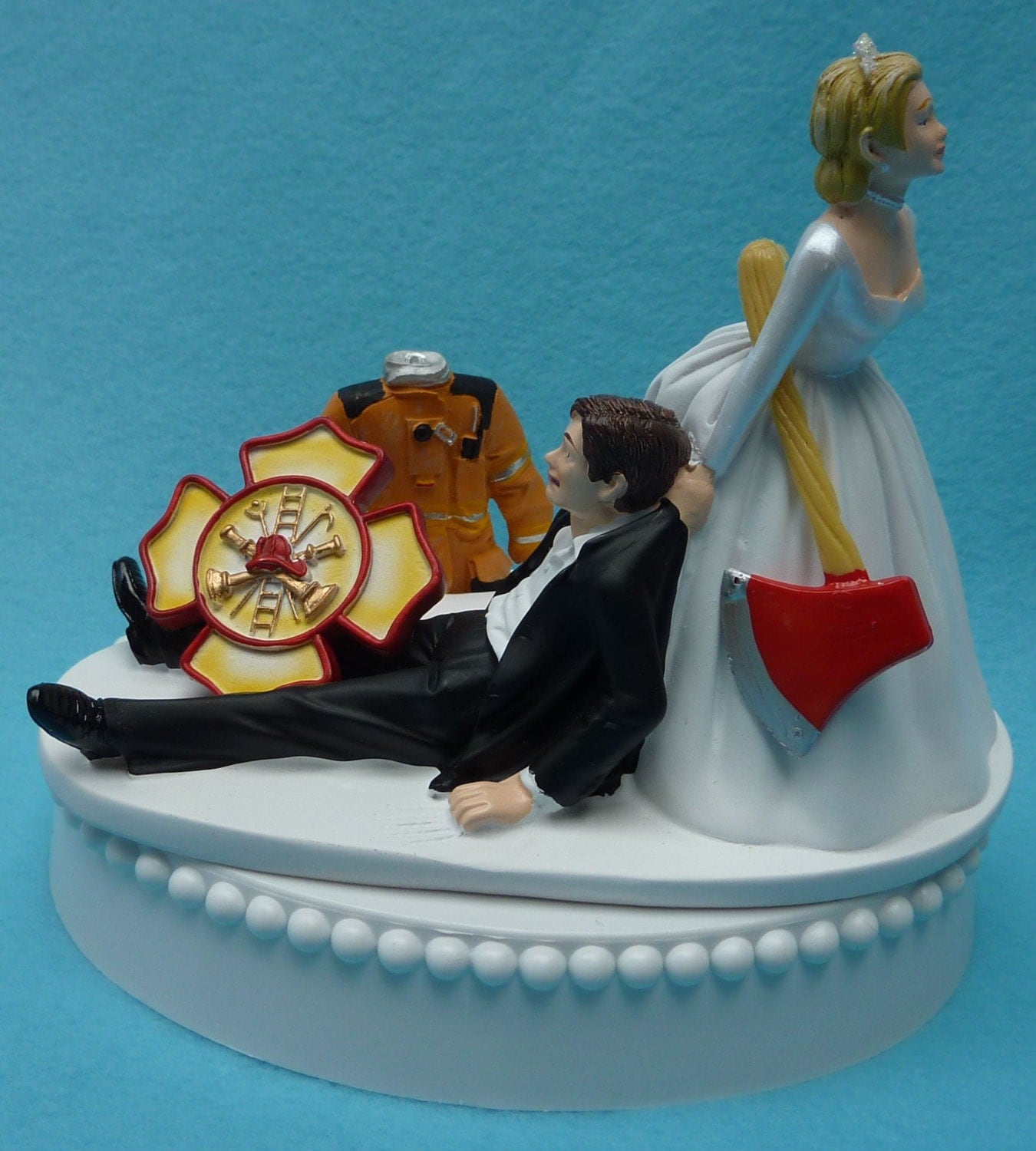 Wedding Cake Topper Firefighter Fireman Logo Uniform Axe   Il Fullxfull.472683917 Qkwa 