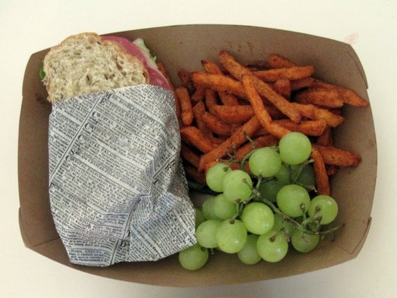 Paper Food Trays, 25 Extra Large 5# lbs Kraft Paper Food Tray, Snack Box, Concession supplies, Paper Party Plates, Paper wedding kraft tray Il_570xn