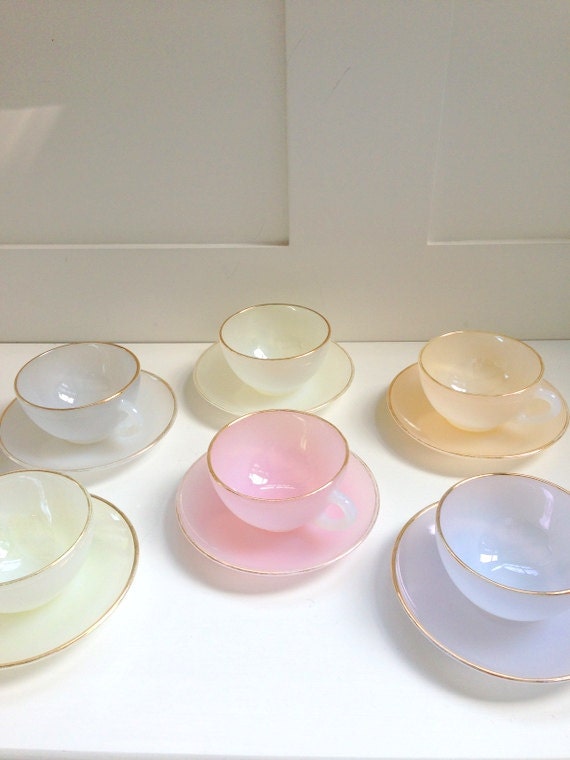 vintage french pastel tea set