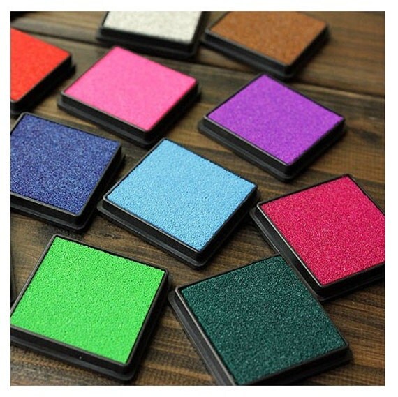 Set of 14 Ink Pad / Stamp Ink Pad for Paper Wood and Fabric