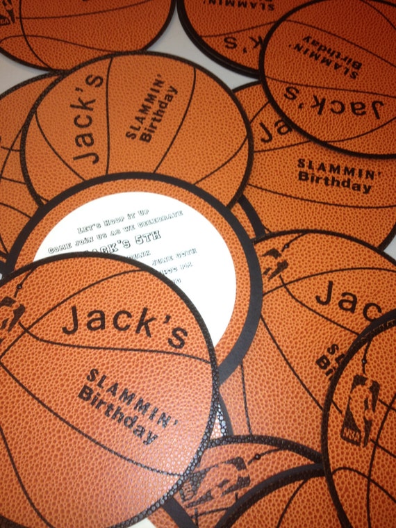 Items similar to SAMPLE Textured, Round Basketball Invitation for