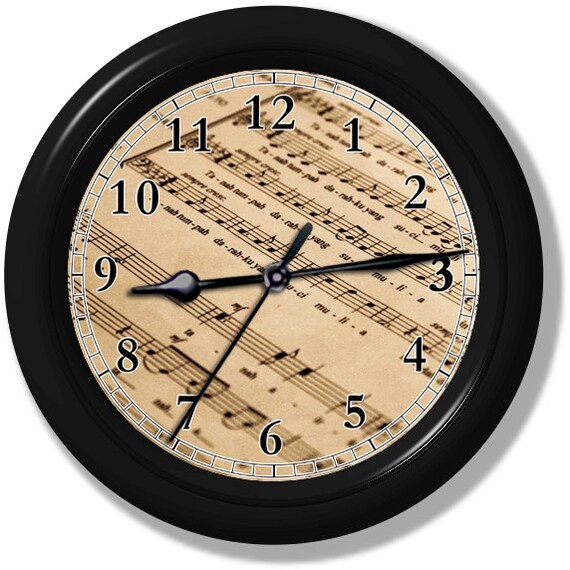 Music Notes Wall Clock Handmade by ClocksGalore on Etsy