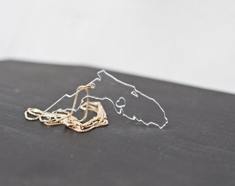 Florida State Necklace - Clear Acrylic - Florida Necklace Custom State Necklace FL State Necklace State Necklace With Heart Stocking Stuffer