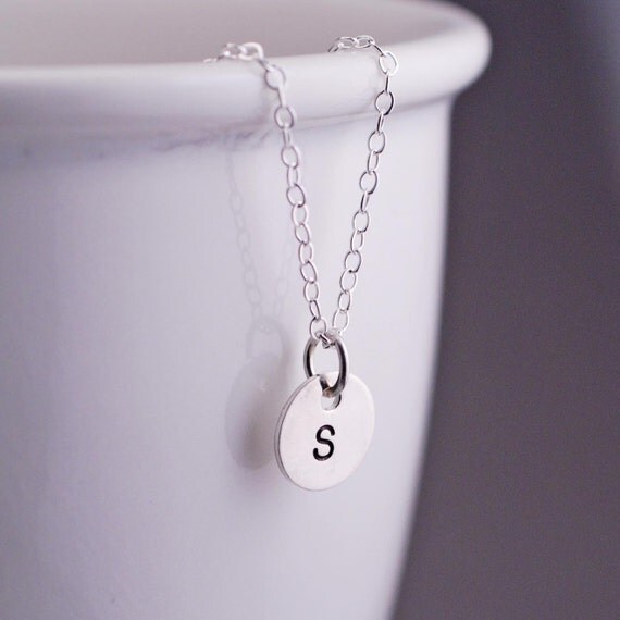 Items similar to Personalized Necklace, Tiny Charm Necklace, Hand