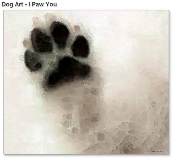Dog Art PRINT From Painting Paw Dogs Paws Canine Animal Lover
