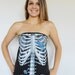 SKELETON Bones Video Game Rib Cage Handmade Tube Top