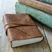 Leather Journal . Leonardo da Vinci quote & "Vitruvian Man" . handmade handbound . distressed brown (280 pgs)