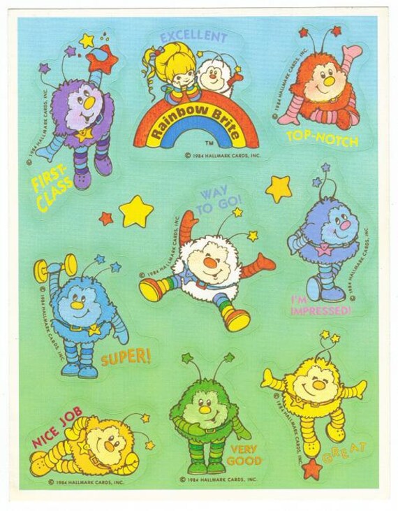 Vintage Rainbow Brite Sprites Sticker Sheet 1984 Hallmark