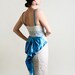 1950s Wiggle Dress - White Lace Bombshell Pin-Up Vixen Big Ribbon Bow Dress - XXS
