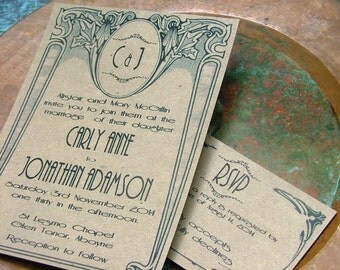 Art Deco wedding invitations: Great Gatsby, Art Nouveau, Rouring 20s, Wedding Invitations, Elegant Wedding, Art Nouveau, Vintage Invitations