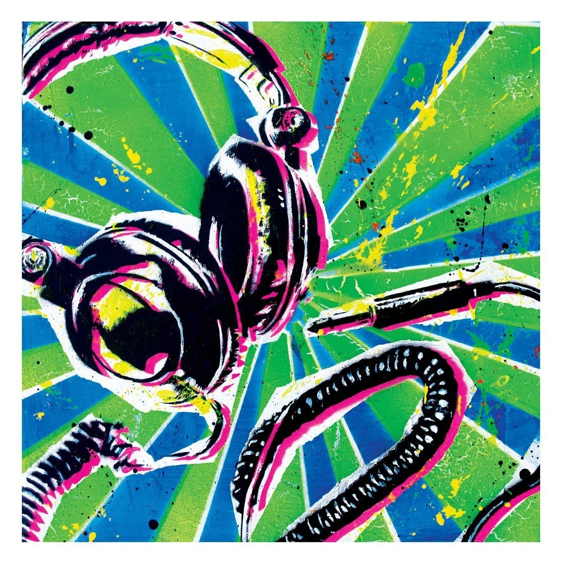 Headphones 12 x 12 High Quality Pop Art Print