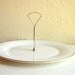 Serving Plate White Dish with Gold Handle Simple Made in England