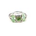 Cocktail Ring Peridot Green Crystals Stretch Band Womens