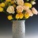 Pottery Vase in Rustic Blue - Flower Design - by DirtKicker Pottery
