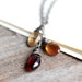 Fall Fashion Necklace Ombre Hessonite Garnet and Sterling Silver Chain - Falling Leaves Long Dangle Pendant Necklace in Fall Colors