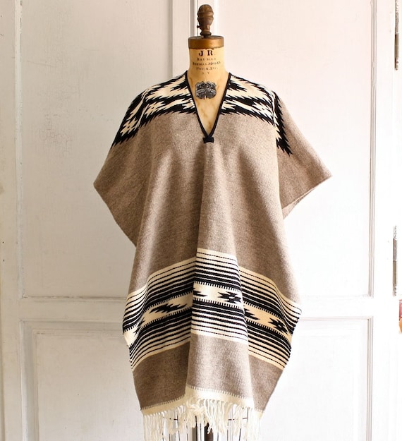 reserved... woven wool native blanket wrap poncho by bohemiennes