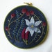 Wild Garden - Embroidery Hoop Art Wall Hanging - Blue, Pink and Plum - 5 inch
