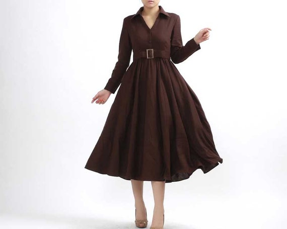 dark brown gown