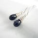 September Birthday: Sapphire Earrings, Blue, Precious Gemstone, Dangle, Sterling Silver, Wire Wrapped, Birthstone Jewelry 0083