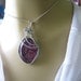 Necklace Pendant Wire Wrapped Handmade Sterling Silver Dichroic Glass