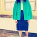 60s shaggy turquoise teal PONCHO