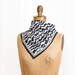 Black and White Marbled Mod Scarf - Vintage 1960s Square Scarf