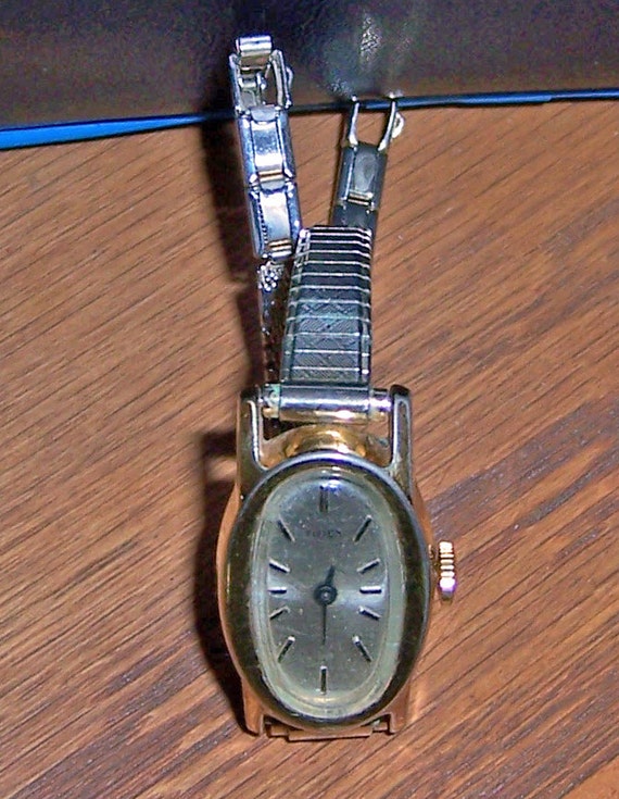 Vintage Ladies TIMEX Wind Up Watch Gold tone Base by vintageguinea