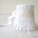 Victorian Cuff Bridal White Ruffle Wrist Cuff Bracelet Gauntlet with Lace Layers and Natural Dazzling White Cotton Ribbon by OnePerfectDay