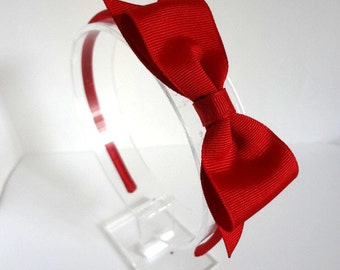 Red Bow Headband/ Red Bow with Spike/ Snow White Headband/ Womens Headband/ Girls Hair Accesories/ Red Hair Bow/ Adult Hair Accessories/ Red