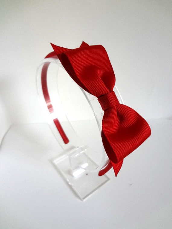 Red Bow Headband/ Red Bow with Spike/ Snow White Headband/