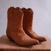 vintage leather cowboy boots / suede ankle booties / fall winter fashion
