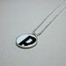 Bicycle License Plate Necklace Black White R