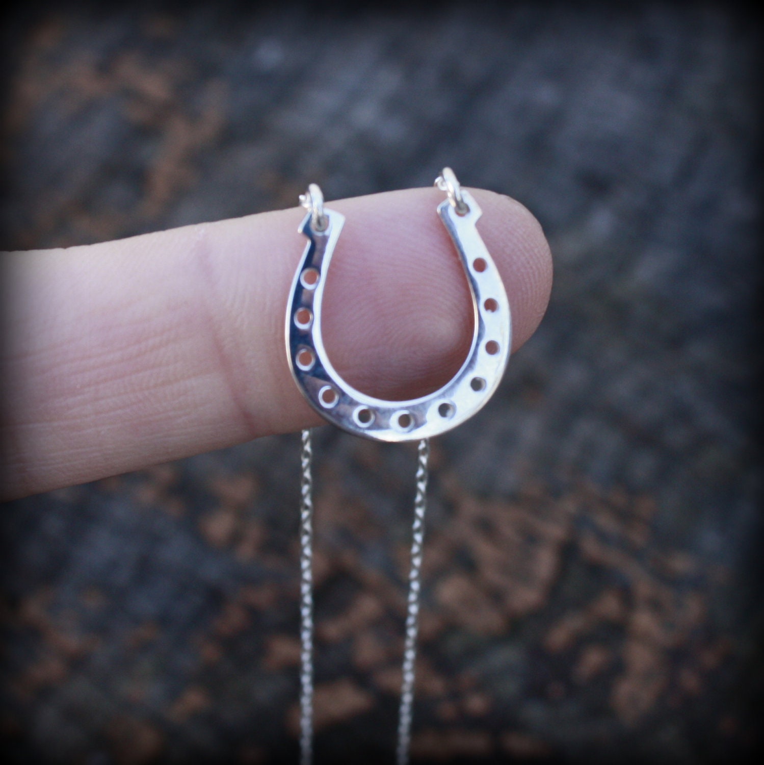 Horseshoe Necklace Sterling Silver Horseshoe Pendant