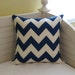 Jonathan Adler for Kravet - New - Limitless in Marine Blue Chevron 18"x18" Pillow Cover