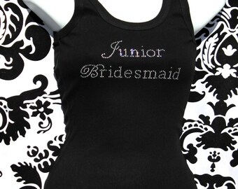Junior Bridesmaid Rhinestone Tank, Junior bridesmaid, Junior Bridesmaid Bling Junior Bridesmaid shirt, Junior Bridesmaid Tee, Jr. Bridesmaid