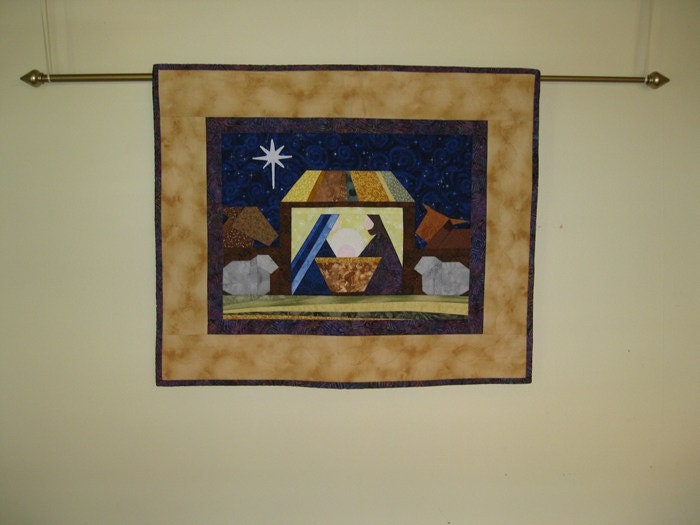 Sale Nativity Quilted Wall Hanging by Floralpillowsandmore on Etsy
