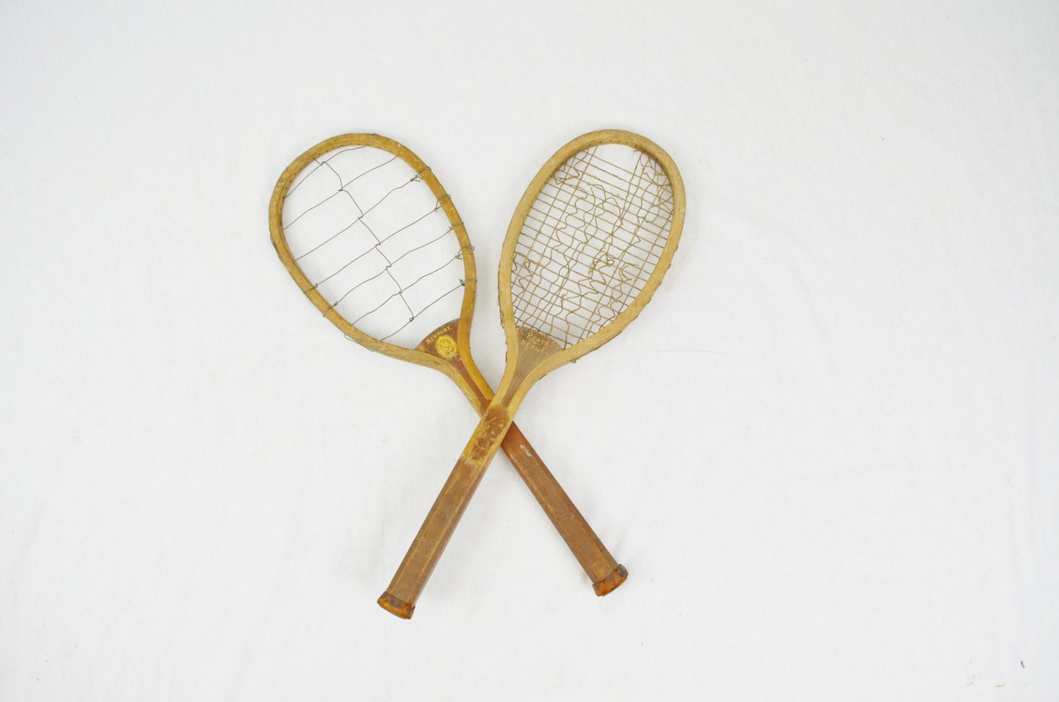 Pair of Antique Wood Tennis Racquets Horsman and Reach
