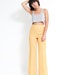 Vintage 70s High Waisted Bright Yellow Poly Pants - Bell Bottoms - Casual House Trousers - Size 10 Womens