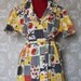 Vintage 1970's Cotton Patchwork Apple Autumnal Dress Deadstock Large XL