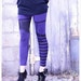 Purple Black Striped Pippi Leggings MEDIUM