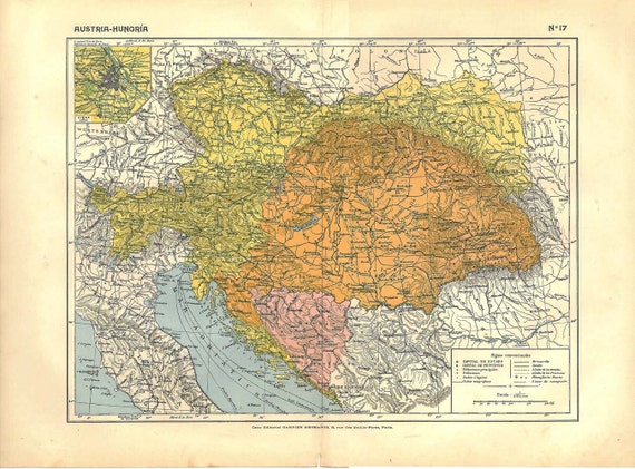 Austria Hungary Vintage Map 1910s Home Decor To Frame   Il 570xN.365601515 Sdne 