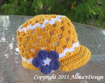 Crochet Pattern 011 - Crochet Hat Pattern - Hat Crochet Pattern for Visor Beanie Hat - Baby Toddler Child Teen Adult Lace Hat Easter Summer