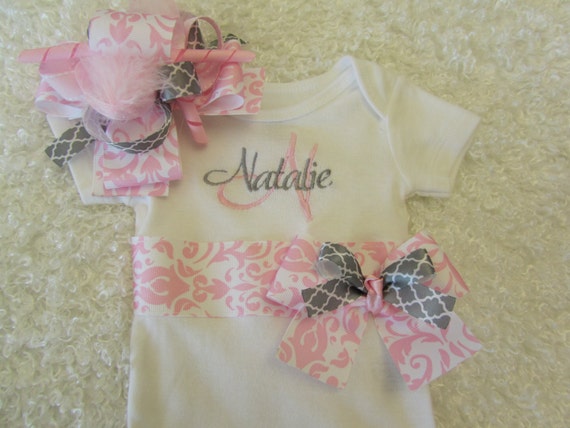 Newborn Gift Set/Baby Girl Home from Hospital by BowtiqueMama