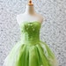 Green Puffy Tutu Bustier Short Wedding Dress - Exquisite Details.