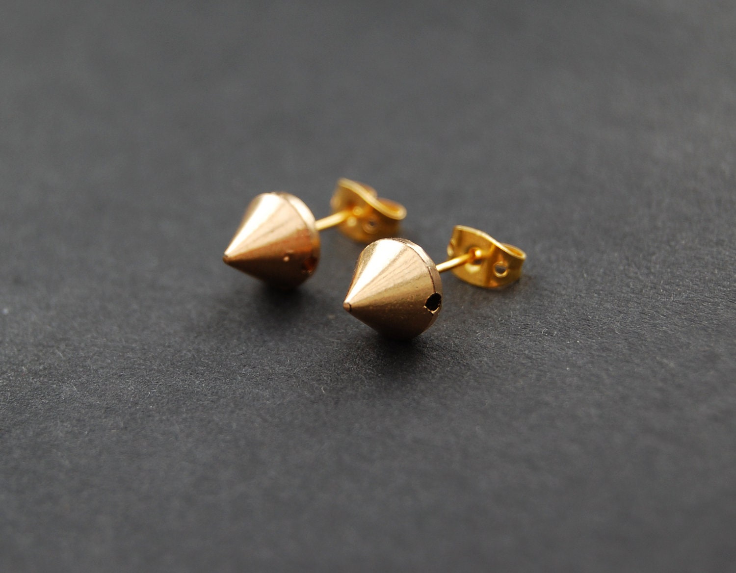 WAR SPIKES Gold Spike Stud Earrings