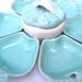 Apple shaped dishes turquoise party Hoenig mid century vintage party set
