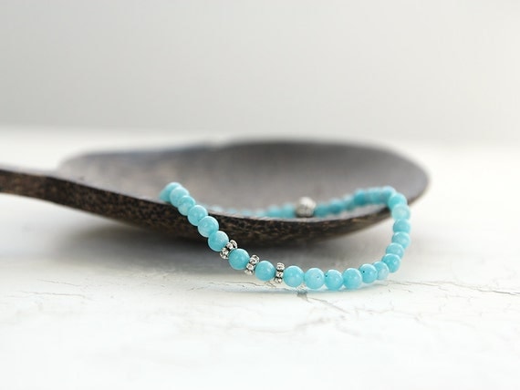 Blue Quartz Bracelet - Gemstone Stretch Bracelet