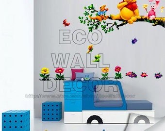 PEEL and STICK Kids Nursery removable Vinyl Wall Sticker Mural Decal Art - Winnie the Pooh Stick Sitting Branch I